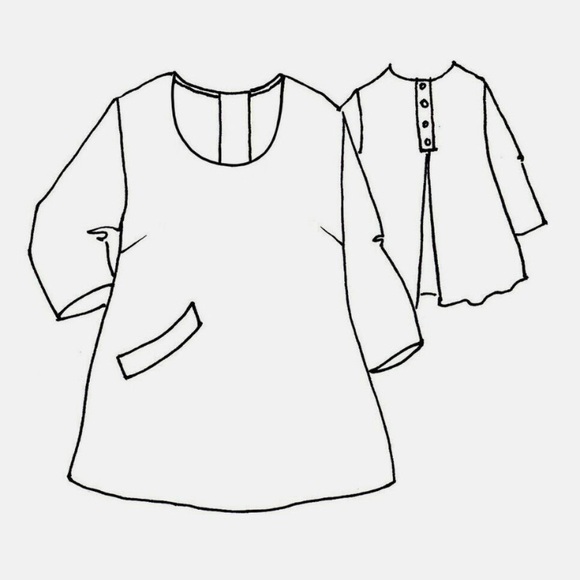 Flax Linen Backup Tunic Top Size M Back Up Blouse - Picture 3 of 9